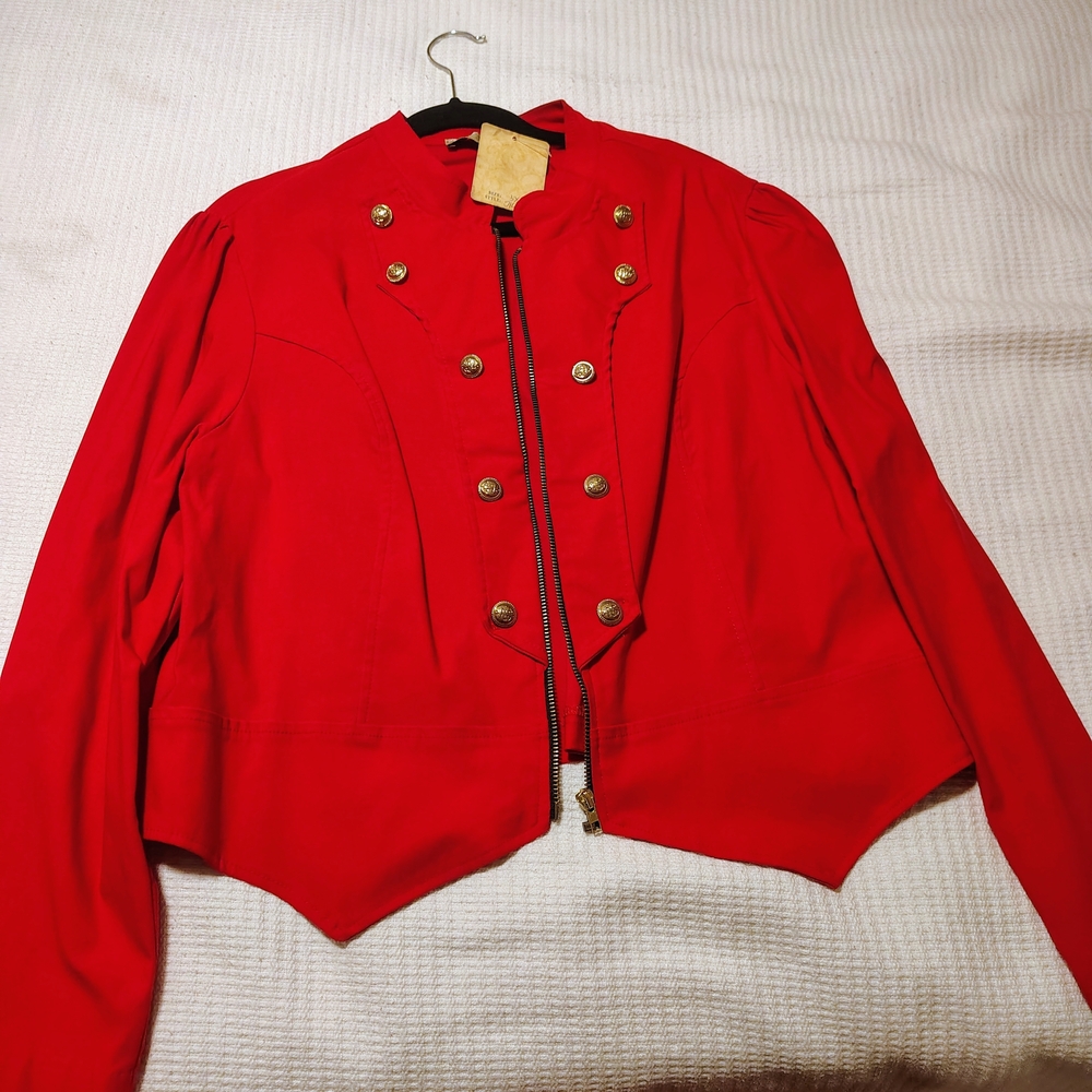 Women's Red Military Style Jacket